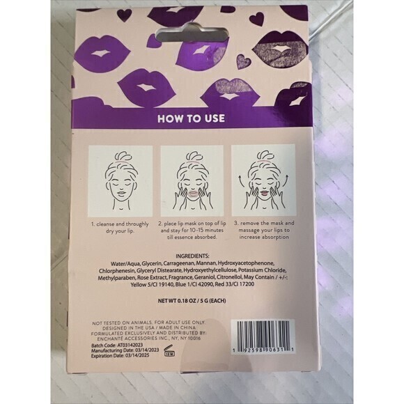 Beauty Concepts Hydrogel Lip Mask-smoothing And Moisturizing. 6/pack-New In Box - Picture 2 of 2